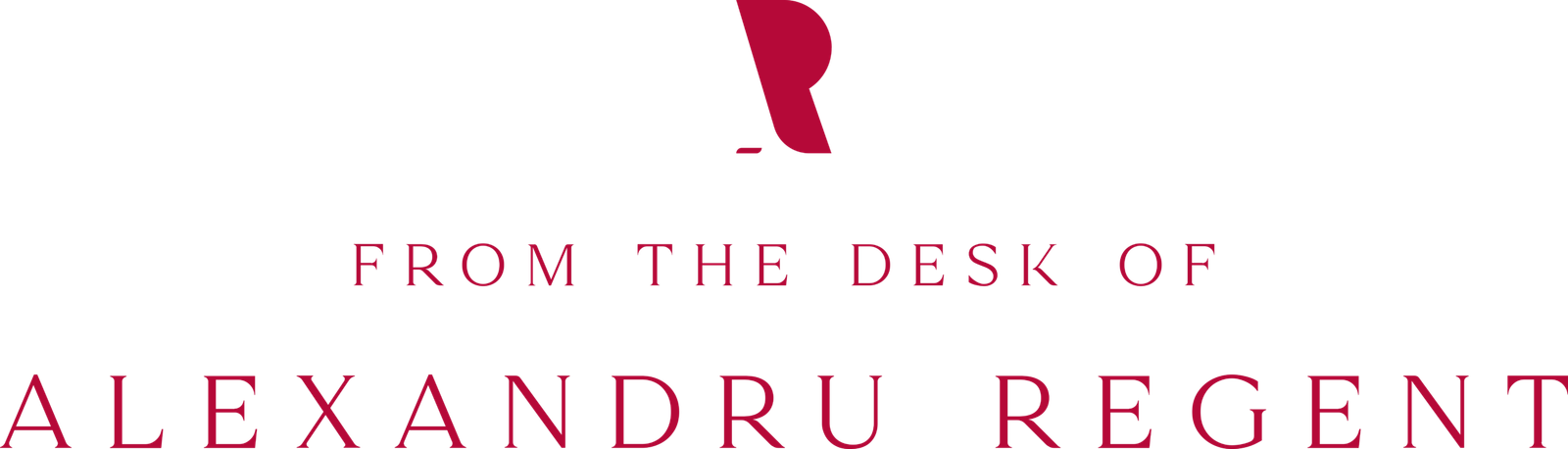 From the desk of Alexandru Regent - Red Main Logomark